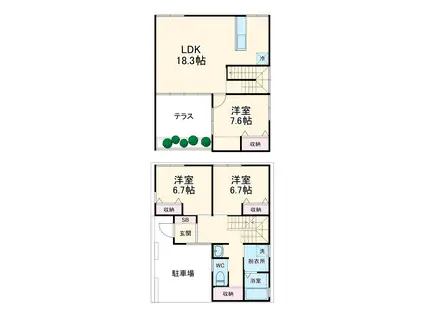 阪急電鉄千里線 吹田駅(阪急) 徒歩5分 2階建 築1年(3LDK)の間取り写真