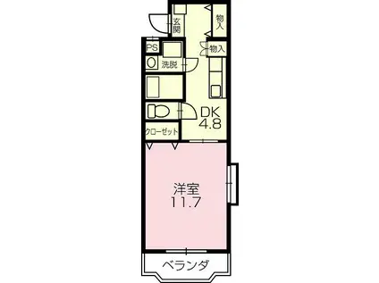 エテルナ清尚(1DK/2階)の間取り写真