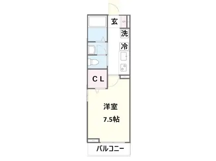 フォレストハイム(1K/2階)の間取り写真
