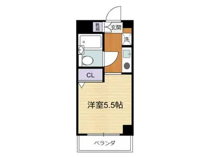 シャルマン蓮見(1K/4階)の間取り写真