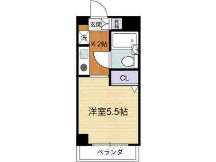 シャルマン蓮見(1K/4階)の間取り写真