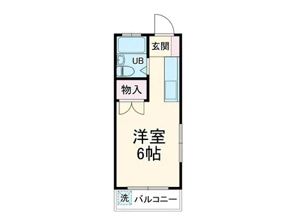 草加ミッドガル(ワンルーム/1階)の間取り写真