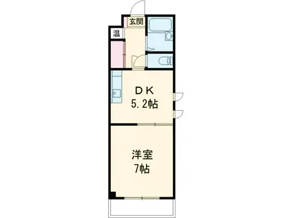 サンバティーク(1DK/2階)の間取り写真