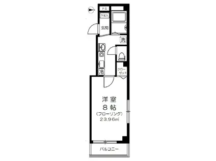 ジュエル浅草橋(1K/2階)の間取り写真