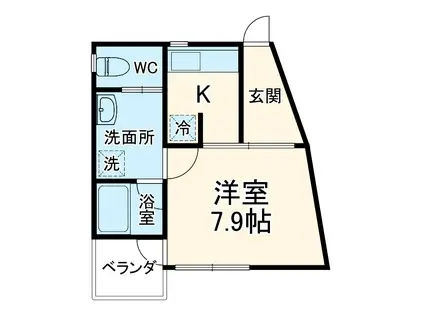 WJ・W-1(1K/1階)の間取り写真