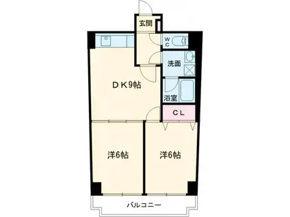 町田ハイツ壱番館(2DK/4階)の間取り写真