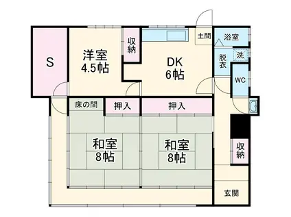 小田急電鉄小田原線 渋沢駅 徒歩15分 1階建 築44年(3SDK)の間取り写真