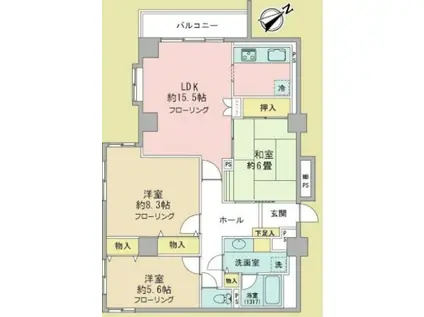 サンクレスト石神井公園(3LDK/3階)の間取り写真