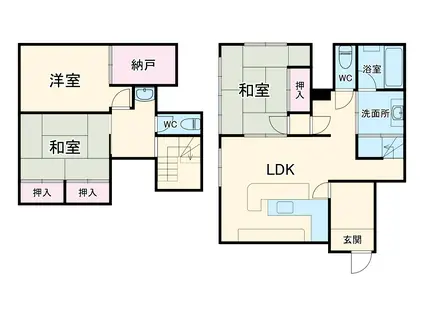 京成電鉄本線 八千代台駅 徒歩12分 2階建 築26年(3LDK)の間取り写真