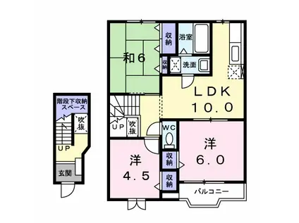 ヴァンデールA(3LDK/2階)の間取り写真