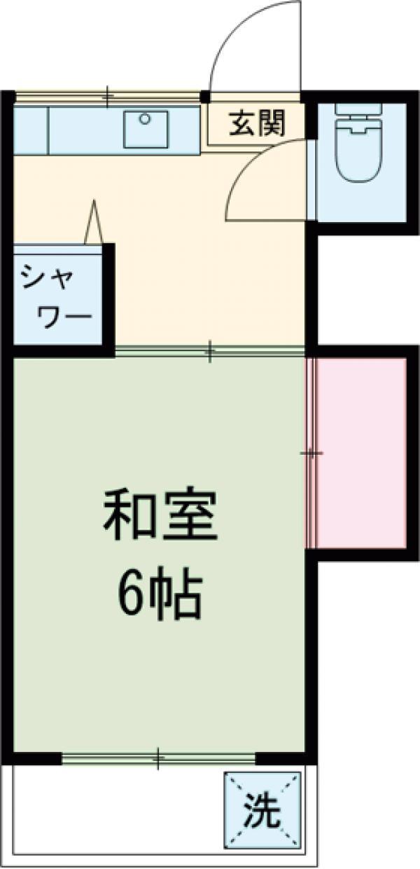 大熊アパート(1K/2階)の間取り写真