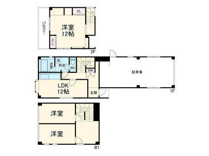 野川本町テラス(3LDK)の間取り写真