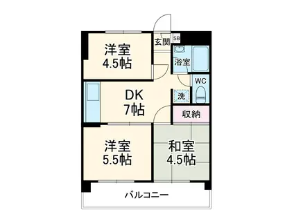 マイキャッスル鶴見Ⅰ(3DK/3階)の間取り写真