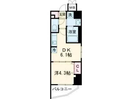 プラティーク目白(1DK/3階)の間取り写真