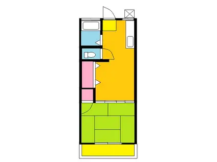 コーポ緑風(1K/2階)の間取り写真