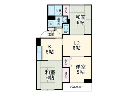 ビラ・ディンカーベル1(3LDK/1階)の間取り写真