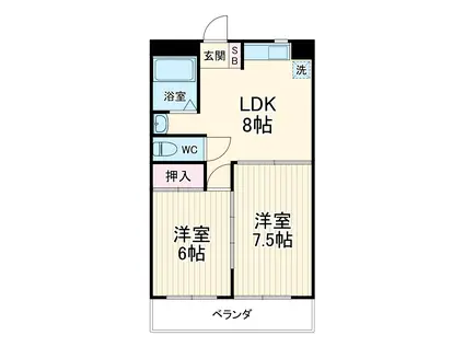 コーポ第2みどり台(2LDK/1階)の間取り写真