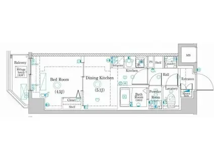ラフィスタ大師前4(1DK/1階)の間取り写真