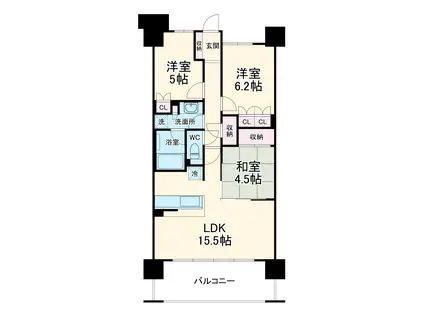 ライオンズ茅ヶ崎ザ・アイランズ1街区(3LDK/8階)の間取り写真