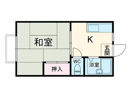 南峰岸ハウスⅠ(1K/2階)の間取り写真
