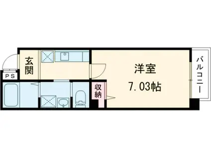 メサヴェルデ今出川(1K/3階)の間取り写真