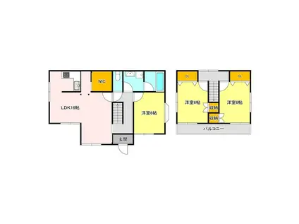 東武鉄道佐野線 佐野市駅 徒歩8分 2階建 築38年(3LDK)の間取り写真
