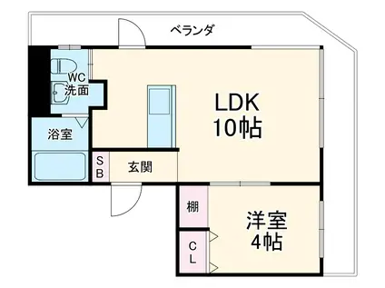 SQUARE北浜(1LDK/5階)の間取り写真
