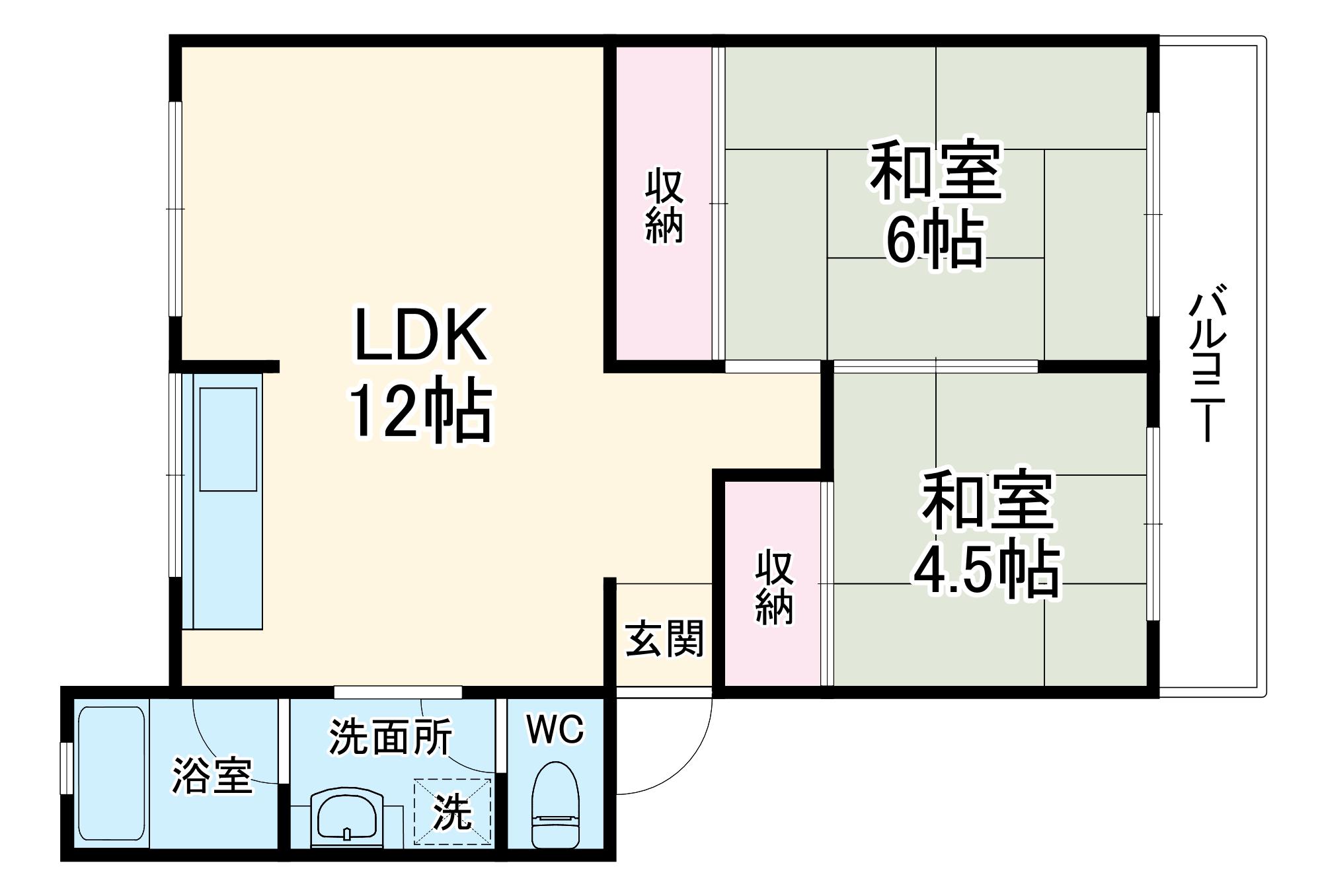 サン藤森(2LDK/2階)の間取り写真
