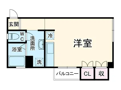 ビラ奥田(ワンルーム/3階)の間取り写真