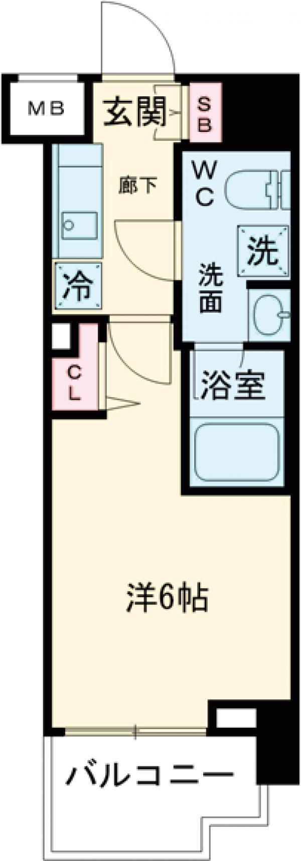 メインステージ亀有(1K/1階)の間取り写真