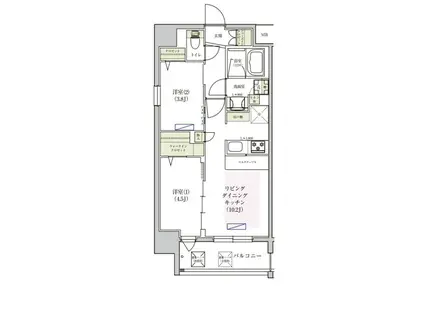 アーバネックス東梅田(2LDK/10階)の間取り写真