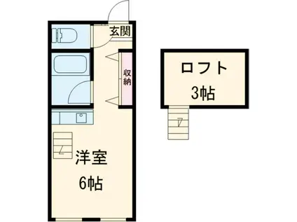エイボンハウス(ワンルーム/2階)の間取り写真
