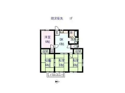 コーポ石井(4DK/1階)の間取り写真