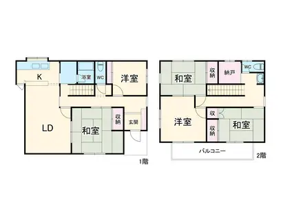 京浜東北・根岸線 港南台駅 徒歩16分 2階建 築41年(5LDK)の間取り写真