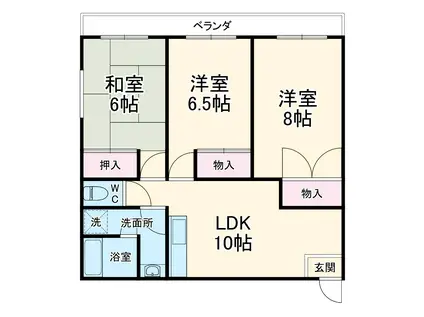 メイプルハウスⅡ(2DK/2階)の間取り写真