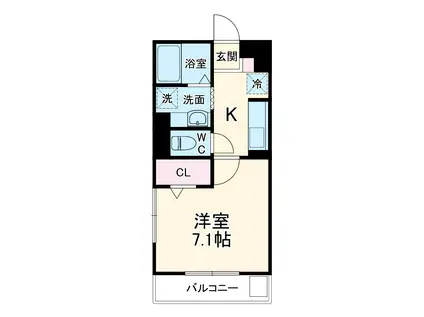 ダイワプレミア当代島Ⅰ(1K/1階)の間取り写真