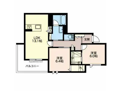 モルゲンレーテ(2LDK/3階)の間取り写真