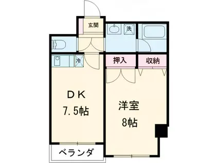 MJ POINT(1DK/2階)の間取り写真