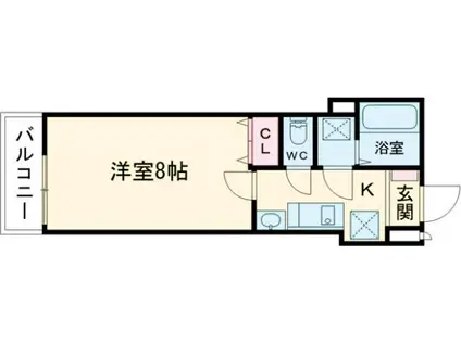 フランシオン北千住(1K/1階)の間取り写真