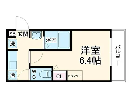 K-TERRACE WARABI(1K/1階)の間取り写真