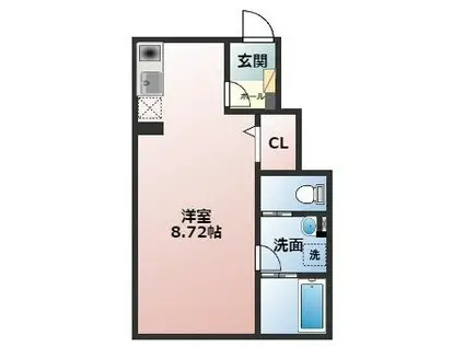 CHELSEA日野(ワンルーム/1階)の間取り写真