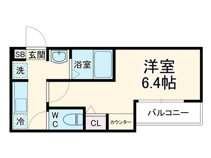 K-TERRACE WARABI(1K/1階)の間取り写真