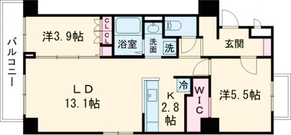 ロイジェント西新井(2LDK/2階)の間取り写真