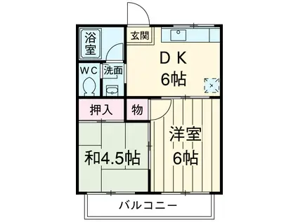 第3広田モンドハイツ(2DK/1階)の間取り写真