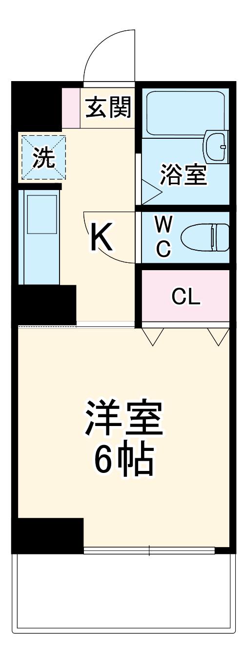 プレジール(1K/2階)の間取り写真