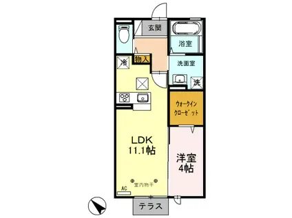 プレミスト Ⅰ(1LDK/2階)の間取り写真