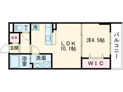 リブリ・ココシャンブル(1LDK/3階)の間取り写真