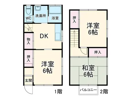 F・Dハイツ(3DK)の間取り写真