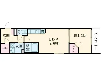 リブリ・ココシャンブル(1LDK/2階)の間取り写真