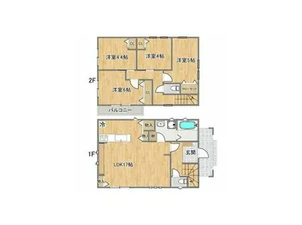 中央本線 豊田駅 徒歩12分 2階建 築1年(4LDK)の間取り写真